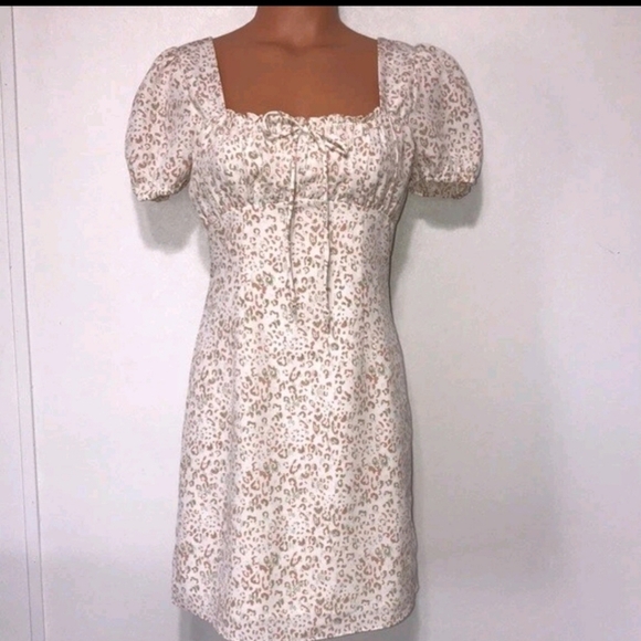 Sage Mini Dress with Animal Pattern in Cream & Pink-ish Rose W/ A Touch Of Gray - Picture 5 of 15
